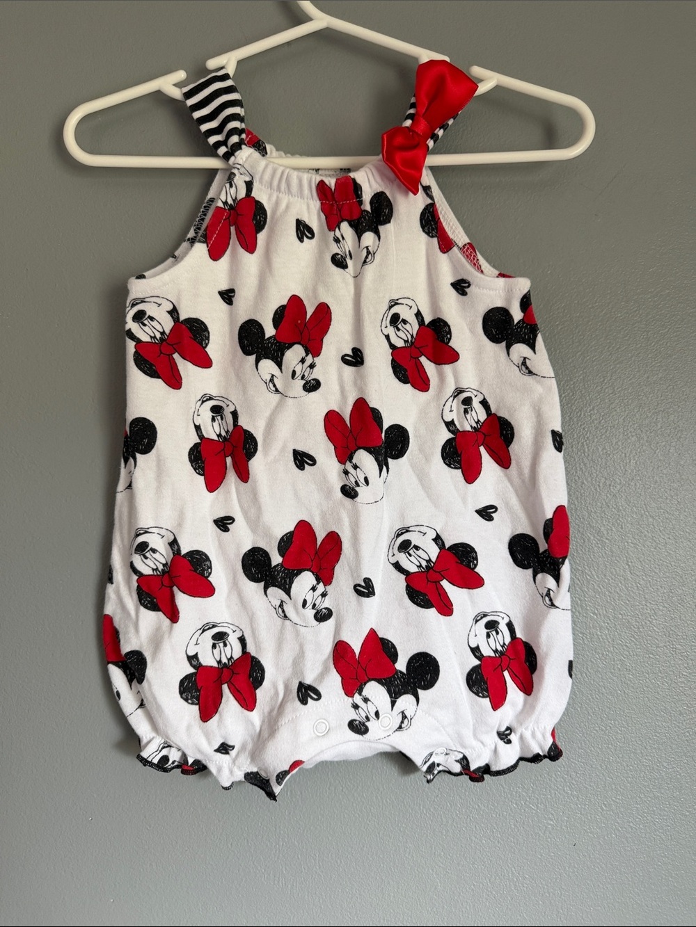 Disney Baby Minnie Mouse Red and Black Girls Romper